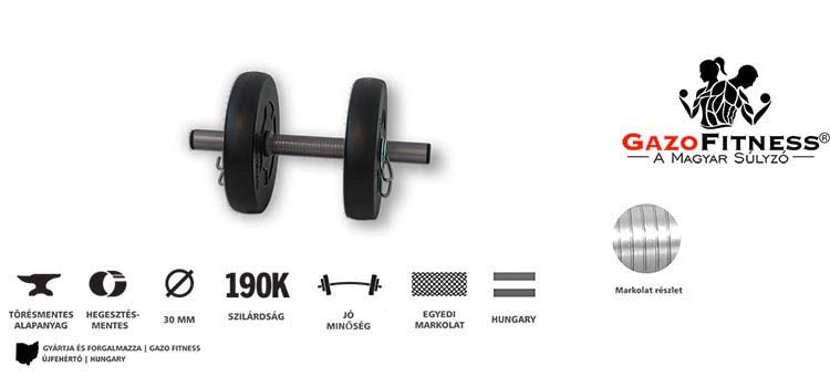 GazoFitness® Kézi Súlyzó 5,5 Kg – fő jellemzők, magyar gyártás (GazoFitness®, Újfehértó)