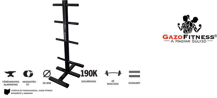 GazoFitness® Tárcsatartó állvány – fő jellemzők, magyar gyártás (GazoFitness®, Újfehértó)