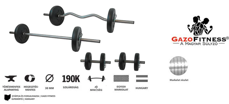 GazoFitness® Szuperkészlet 33 Kg – fő jellemzők, magyar gyártás (GazoFitness®, Újfehértó)