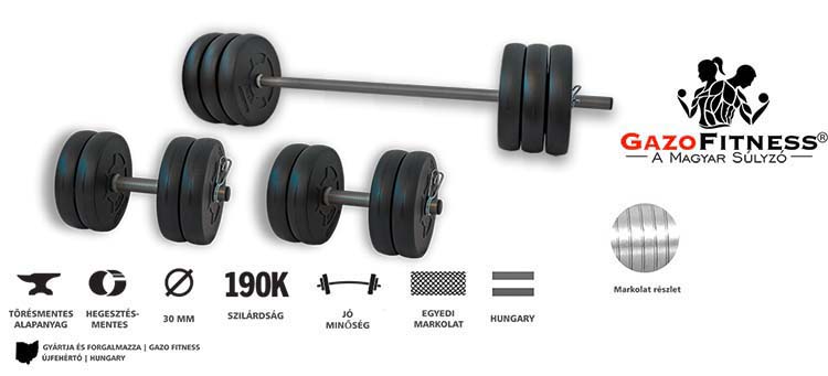 GazoFitness®Állvány + Pad + Hardcore Csomag /Össz 57 Kg / – fő jellemzők, magyar gyártás (GazoFitness®, Újfehértó) (3/3)