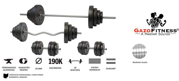 GazoFitness® Hardcore Szuperszett Csomag 105 Kg – fő jellemzők, magyar gyártás (GazoFitness®, Újfehértó)