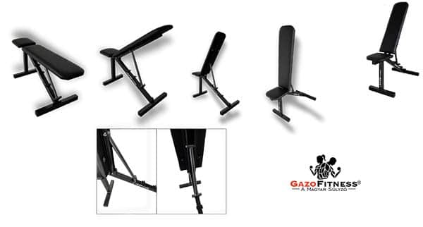 GazoFitness®Mobil Állvány +Dönthető Pad+ Kétkezes súlyzó /Össz 37kg/ – fő jellemzők, magyar gyártás (GazoFitness®, Újfehértó)