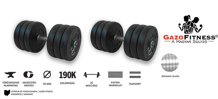 GazoFitness®Pad + Kézi Súlyzó 2x16Kg(32kg) – fő jellemzők, magyar gyártás (GazoFitness®, Újfehértó) (2/2)