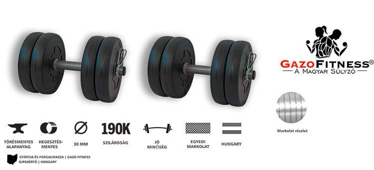 GazoFitness®Pad + Kézi Súlyzó 2x10,5Kg(22kg) + Kettlebell 11,5Kg(Állítható) – fő jellemzők, magyar gyártás (GazoFitness®, Újfehértó) (2/3)