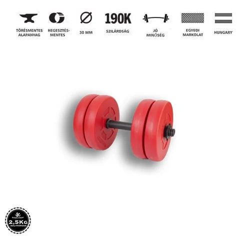 GazoFitness® Kézi Súlyzó 1x11,5Kg(Össz:11,5Kg)Piros