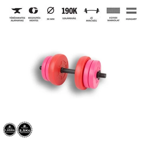 GazoFitness® Kézi Súlyzó 1x11,5Kg(Össz:11,5.Kg)Piros,Rózsaszín