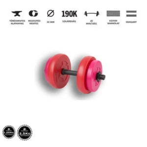 GazoFitness® Kézi Súlyzó 1x9Kg(Össz:9Kg.)Rózsaszín