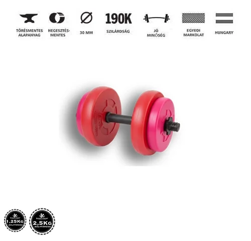 GazoFitness® Kézi Súlyzó 1x9Kg(Össz:9Kg.)Rózsaszín