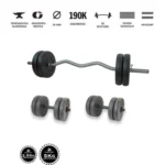 45 kg francia rudas súlyzószett GazoFitness Hardcore edzéshez kézisúlyzórúddal
