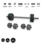 Gazo Fitness hardcore súlyzókészlet 50 kg, kétkezes rúddal, kézi súlyzó párral és különböző méretű súlytárcsákkal