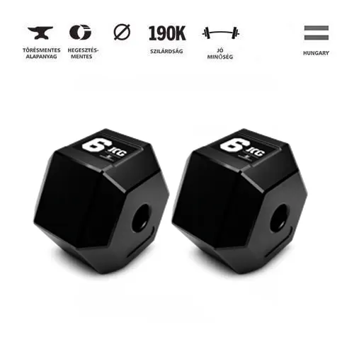 GazoFitness® Hexagon Súlytárcsa 2x6 kg