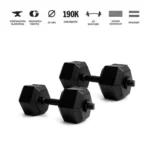 GazoFitness® Hexagen Kézi Súlyzó 2 x 9,5 Kg.(Össz:19Kg.)