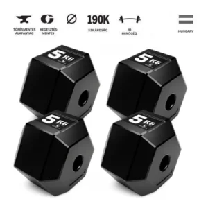 GazoFitness® Hexagon Súlytárcsa 4x5 kg (össz:20 kg)