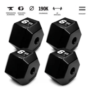 GazoFitness® Hexagon Súlytárcsa 4x6 kg (össz:24 kg)