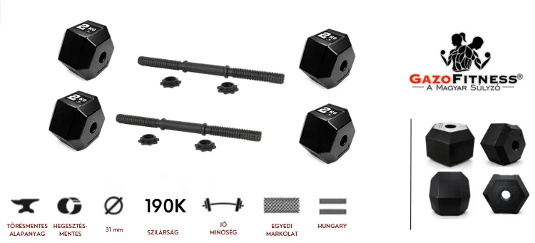 GazoFitness® Állítható Hexagon Kézi Súlyzó