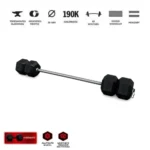 GazoFitness® Hatszögletű súlyzókészlet kétkezes rúddal –