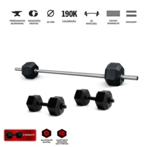 GazoFitness® Állítható Hexagon Hardcore 30 kg